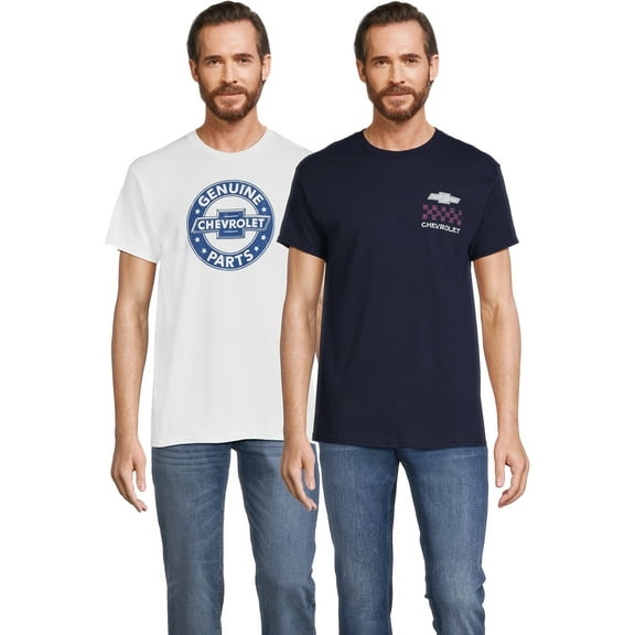 GM Chevrolet Men’s & Big Men’s Graphic Short Sleeve T-Shirt, 2-Pack, Sizes S-3XL