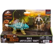 Jurassic World Human & Dino Pack Ben & Ankylosaurus Bumpy Figures, 4 Year Olds & Up