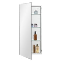 Bathroom Medicine Cabinet with Beveled Edge Mirrored Door 16 x 36 inch, Recessed or Surface Mount, with Adjustable Glass shelves