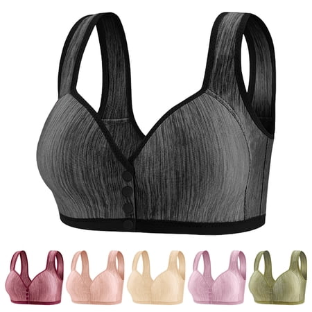 TAGOLD Womens Summer Casual Bra Women s Push-up Bra Breathable Front Closure Underwear Daily Comfortable Wireless Bras For Women