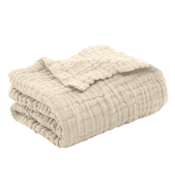 Large Cotton Muslin Throw Blanket Lightweight & Breathable, Cooling Gauze Blanket for All Seasons, Soft Pre-Washed Thin Blanket for Couch Bed, Boho Home Decor Gift for Women Men