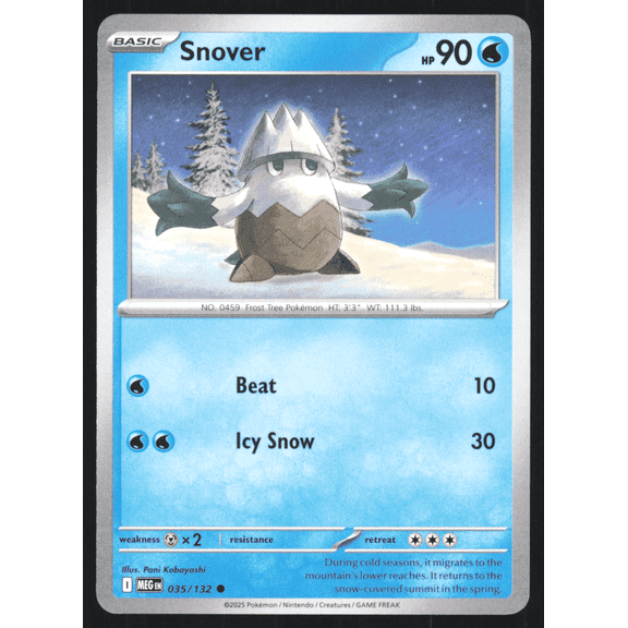 2025 Mega Evolution Snover 35/132 English Pokemon Trading Card