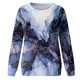 thumbnail image 4 of Camiseta suelta estampada a la moda para mujer, blusa de manga larga, cuello redondo, camisetas informales Pompotops  FGAJ7503, 4 of 4