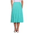 thumbnail image 3 of Faldas midi para mujer INSPIRE CHIC, sólidas, con cintura elástica, en línea A, con volantes y bolsillos, talla L, color teal, 3 of 6