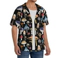 thumbnail image 2 of Gukieu Mushrooms and Autumn Leaves Print Men's Short-sleeved Shirts, Button-down Pocket Shirts, T-shirts, Beach Vacation Travel Summer Clothing-XX-Large, 2 of 5