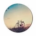 thumbnail image 1 of Vintage Bike Mouse Pad for Computers, Retro Filter Sunset and Bicycle in Pastel Tones Hipster Joyful, Round Non-Slip Thick Rubber Modern Gaming Mousepad, 8" Round, Pale Blue Black Peach, by Ambesonne, 1 of 2