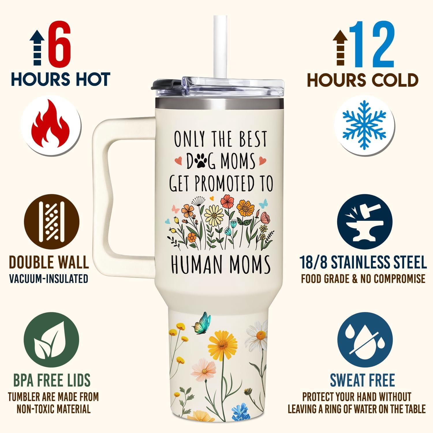 New Mom Gifts - Christmas Gift for New Mom - Funny Mothers Day Gift - Moms Birthday Gifts Idea Tumbler With Handle 40oz