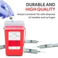 thumbnail image 3 of Alcedo Sharps Container for Home Use 1 Quart (1-Pack), Biohazard Needle and Syringe Disposal, Small Portable Container for Travel and Professional Use, 3 of 10