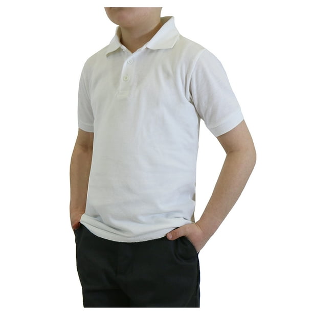 GBH Boy's Short Sleeve School Uniform Pique Polo Shirts (Big Boys