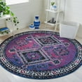 thumbnail image 3 of SAFAVIEH Vintage Hamadan Blathnaid Oriental Area Rug, Purple/Black, 6'7" x 6'7" Round, 3 of 9