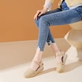 thumbnail image 2 of HomeDM Womens Closed Toe Sandals Espadrilles Platform Ankle Strap Sandals Summer Beach Wedges Sandals, Yellow Size 6, 2 of 7