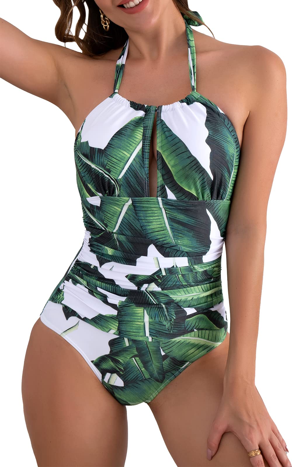 B2prity Women's Slimming One Piece Swimsuits Tummy Control Bathing Suit