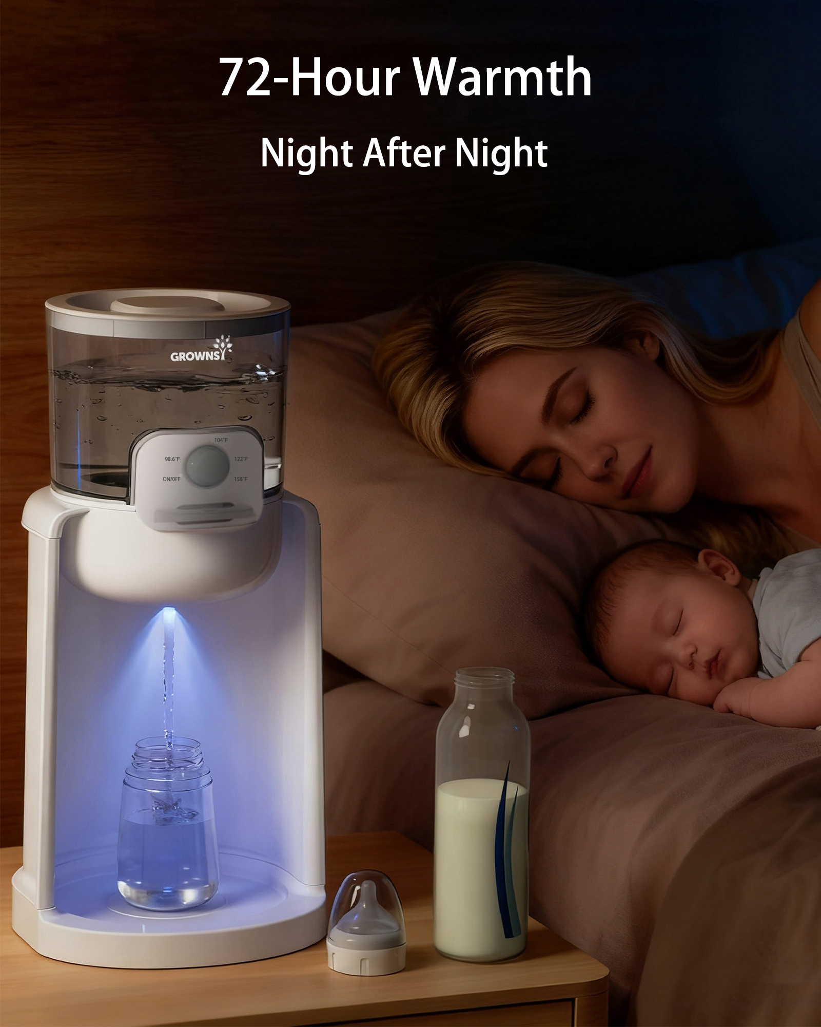 Grownsy Instant Baby Bottle Warmer with Formula Dispenser photo 6