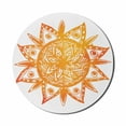 thumbnail image 1 of Orange Mouse Pad for Computers, Watercolor Style Hand Drawn Sun Mandala Print, Round Non-Slip Thick Rubber Modern Gaming Mousepad, 8" Round, Orange White, by Ambesonne, 1 of 2