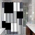 thumbnail image 3 of Cortina de ducha negra, juego de cortinas de ducha modernas, cortinas de ducha en blanco y negro para tela de baño, cortina de ducha gris, cortinas de baño geométricas, cortina de ducha decorativa, 72x72, negro Rojo Verde, 3 of 5
