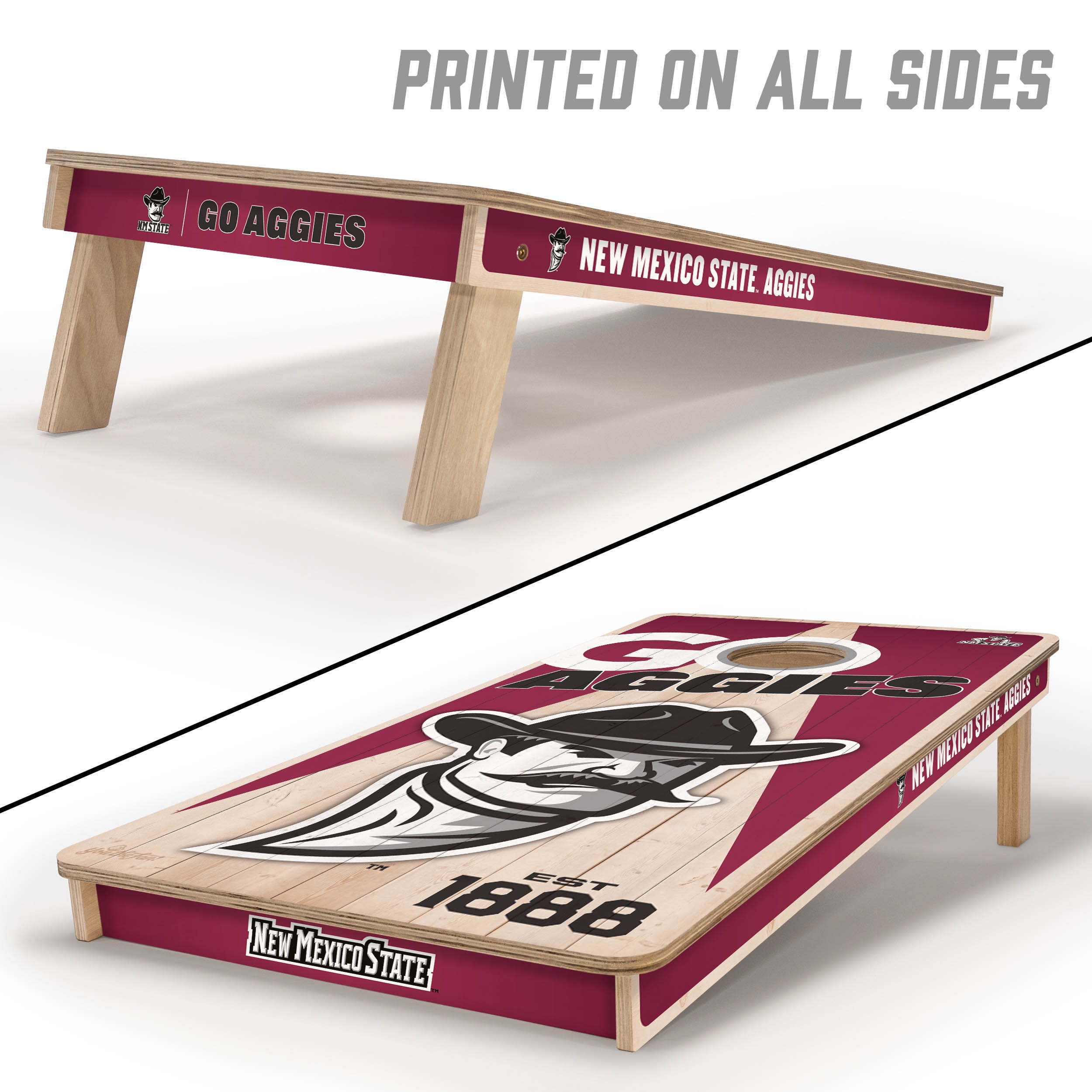 YouTheFan NCAA New Mexico State Aggies 2' x 4' Cornhole Game No Bags