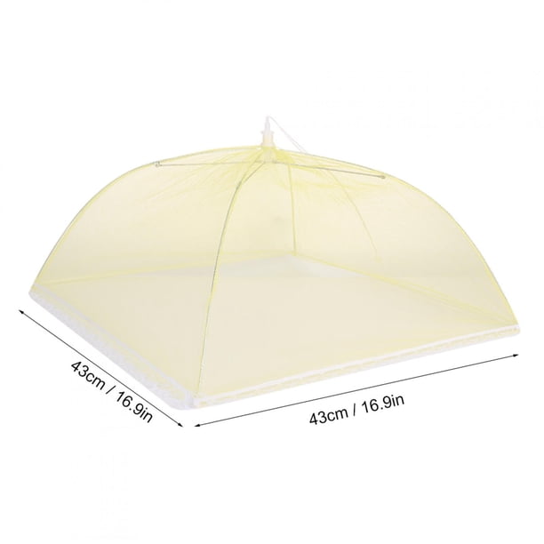 Cubierta para alimentos 2 piezas de malla para el hogar tienda de campaña paraguas plegable lavable para alimentos herramienta de cocina amarillo 43x43cm ANGGREK Otros