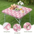 thumbnail image 4 of Halloween Pink Ghosts Pattern Square Fitted Tablecloth with Elastic Edge,Square Table Cover,Washable Elastic Table Cover for Home Kitchen Party Decor 34"x34", 4 of 6