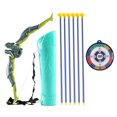 thumbnail image 1 of Juego de arco y flecha para niños, juego de juguete de tiro con arco de dinosaurio de dibujos animados, incluye 6 flechas con ventosa, carcaj, juguetes al aire libre para niños y niñas, 1 of 7