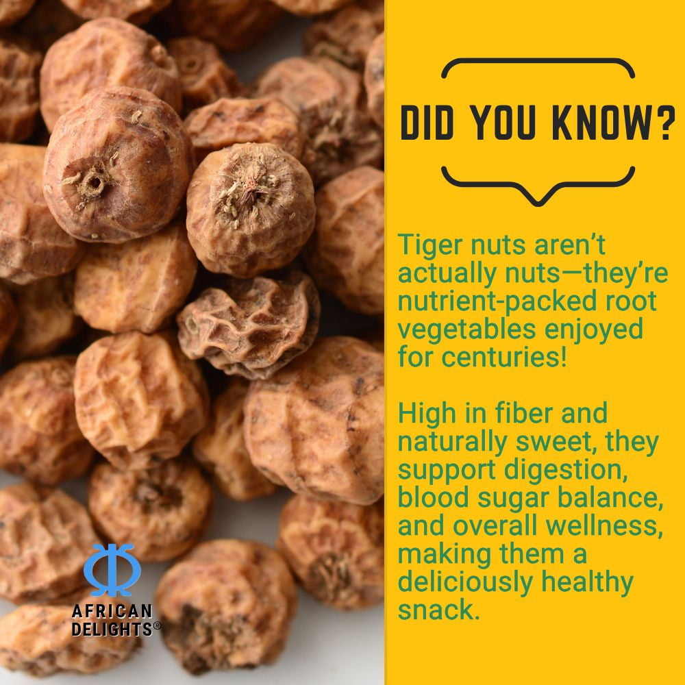 African Delights Organic Tiger Nuts Snack - Gluten-Free Superfood 12oz