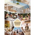 thumbnail image 5 of Haze Blue Summer Beach Table Cloth, Waterproof Tablecloth for Rectangle Tables, Nautical Coastal Beige Seaside Reusable Washable Fabric Table Cover for Restaurant Kitchen Dining Tables 54"x108", 5 of 9