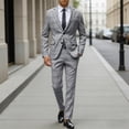 thumbnail image 2 of IWRICH Suit Sets for Men 2 Piece Long Sleeve Slim Fit Matching Sets One Button Wedding Party Outdoor Casual Fashion Outfits Grey XL, 2 of 8