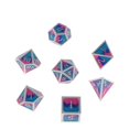 thumbnail image 4 of Paquete de 7 dados poliédricos de Metal para de RPG dados claro azul Zulema Lote de dados poliédricos, 4 of 7