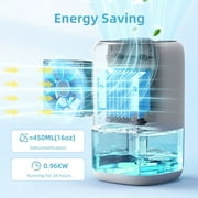 KLOUDIC Dehumidifier,280 sq.ft Dehumidifier for Room,35oz Portable Water Tank,Ultra Quiet with Auto Shut Off