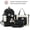 BLACK, variant on 4 Pcs Simple Casual Backpack Large Capacity Schoolbag Travel Bag Canvas Shoulder Bag