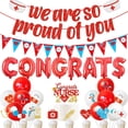 thumbnail image 2 of 76Pcs Nurse Graduation Decorations Class of 2024 - Red Glitter We Are so Proud of You Banner Congrats Nurse Balloon Banner Cake Topper Latex Balloon for Nursing School RN BSN Graduation Party Supplies, 2 of 6