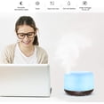 thumbnail image 2 of Marchred 300ML Essential Oil Diffuser with Remote Control,Ultrasonic Aromatherapy Air Diffuser Humidifier,Aroma Diffuser with 7 LED Color Changing Light for Large Room,Home (Dark Wood Grain), 2 of 6