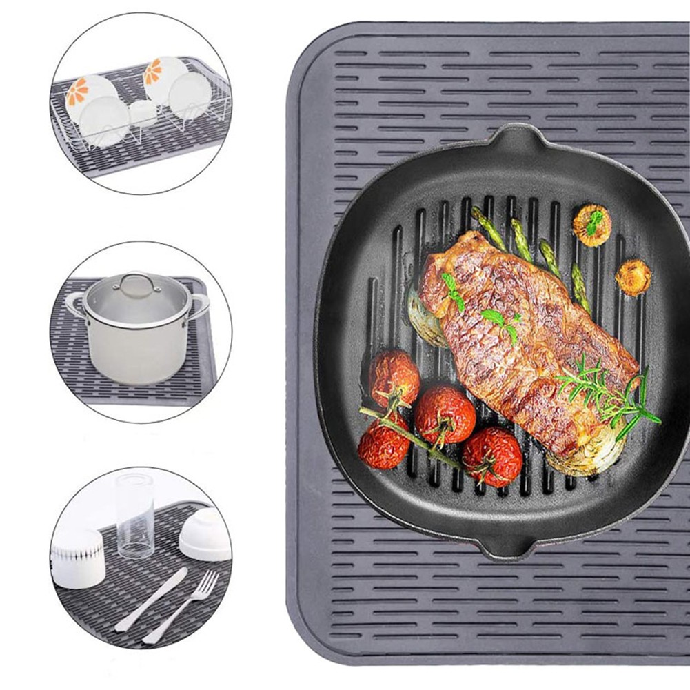 CHENGSI for Silicone Stove Top Protective Mat Cover for Electric Stove 71x50cm Wide Stripe Design Spill-Proof Counter Protector Expands Workspace Kitchen Accessory