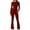 Wine, variant on WREESH Womens Long Sleeve Jumpsuits Spring and Fall Tight Waistband One Pieces Jumpsuit Yoga Workout Clothes Brown