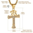 thumbnail image 5 of HZMAN CZ Eye of Horus Egypt Protection Pendant Coptic Ankh Cross Religious Stainless Steel Necklace (Gold-New), 5 of 6