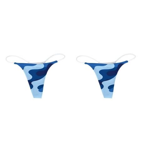 LWNYDPLSD 2Pcs Panties for Women Low Rise Micro Back G-string Thong Panty Underwear Breathable Invisible Lightweight Multi-Pack Soft G-string&T-back