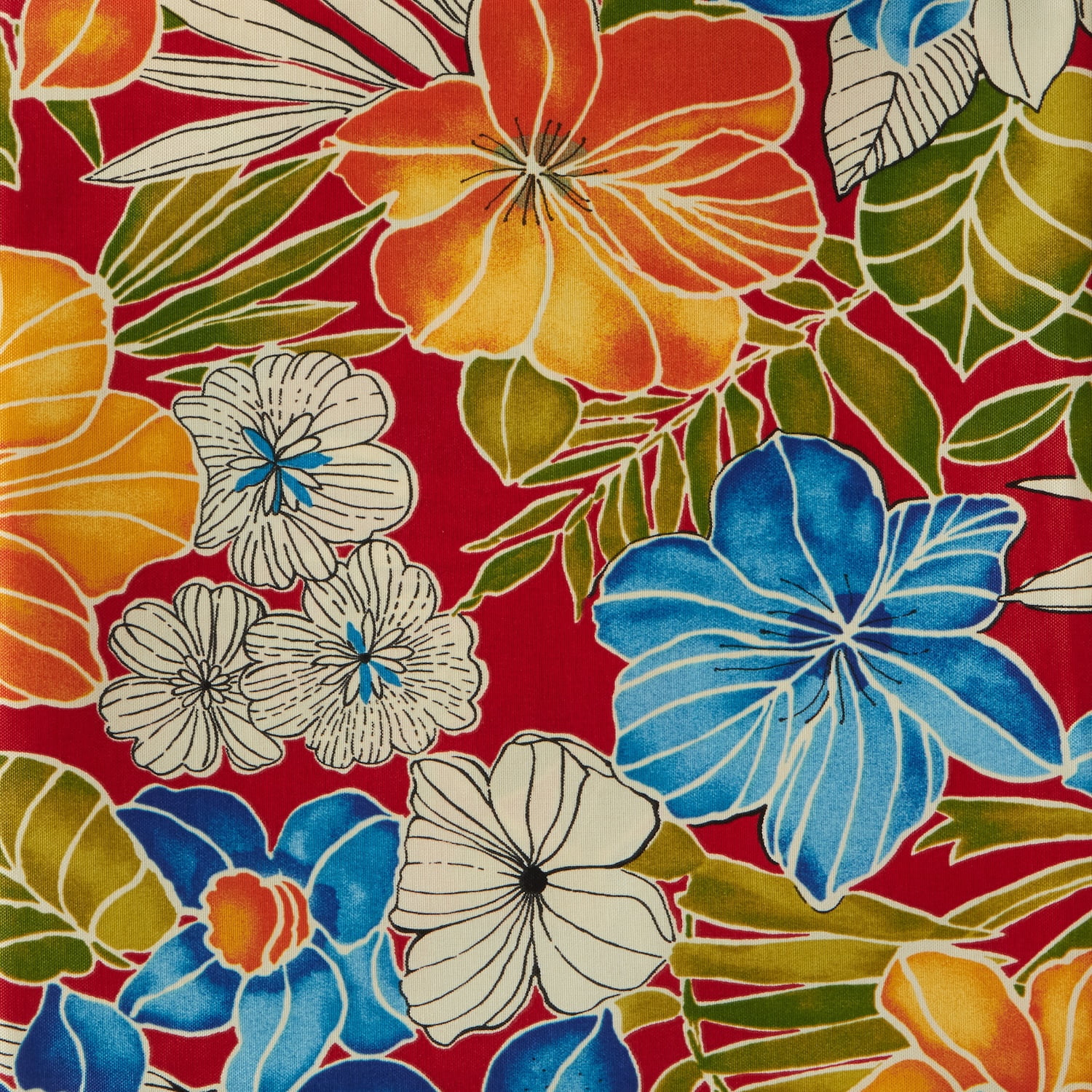 Greendale Home Fashions 24 x 24 in. Aloha Red Floral Premium 2-Piece Deep Seat Cushion Set