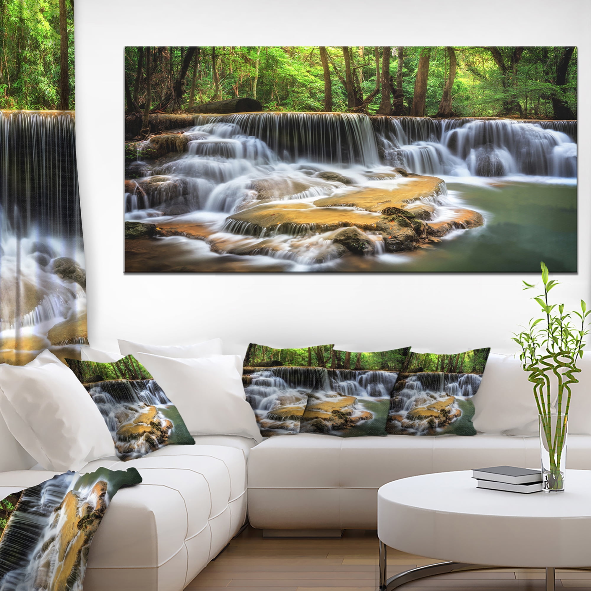 Designart 'Level Six of Huai Mae Kamin Waterfall ' Canvas Print