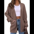 thumbnail image 2 of Cárdigan Extragrande de Punto Suave para Mujer con Bolsillos Caqui L, 2 of 8