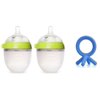 Comotomo 5 Ounce Baby Bottles with BONUS Teether, Neutral