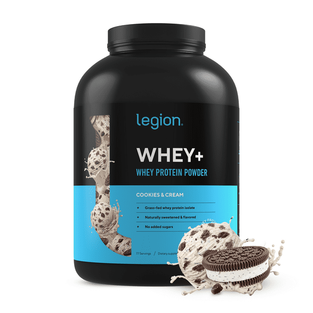 Legion Whey+ Whey Isolate Protein Powder from Grass Fed Cows - Low Carb, Low Calorie, Non-GMO, Lactose Free, Gluten Free, Sugar Free, All Natural Whey ...