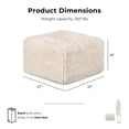 thumbnail image 3 of Furniture of America Pom Modern Faux Fur Modular Compressed Ottoman, Sand Beige, 3 of 8