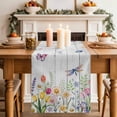 thumbnail image 2 of Table Runner 72 Inches Long for Kitchen Dining, Wildflowers Dresser Scarf Farmhouse, Dining Table Decorations for Wedding/Parties, Spring Farmhouse Tulip Floral Leaf Wooden Grain 13 x 72 In, 2 of 8