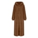 thumbnail image 5 of TaTaai Women's Casual Solid Color Hooded Long Sleeve Plush Pocket Dress Round Neck Loose Comfortable Home Long Nightgown Loungewear Gift, 5 of 5