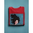 thumbnail image 3 of Pastell Woman In Red Dress Sweatshirt Women's -Hulya Ozdemir Designs, Female Small, 3 of 4