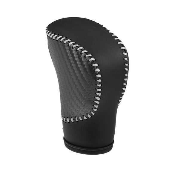 Unique Bargains Gear Shifting Knob Cover Trim for Honda Accord 10th Gen 2018-2022 Carbon Fiber Black Gray Stitches