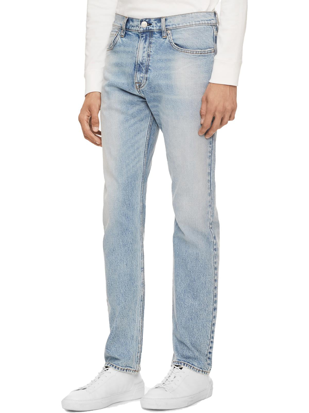 Calvin Klein Jeans Mens Denim Distressed Straight Leg Jeans - Walmart.com