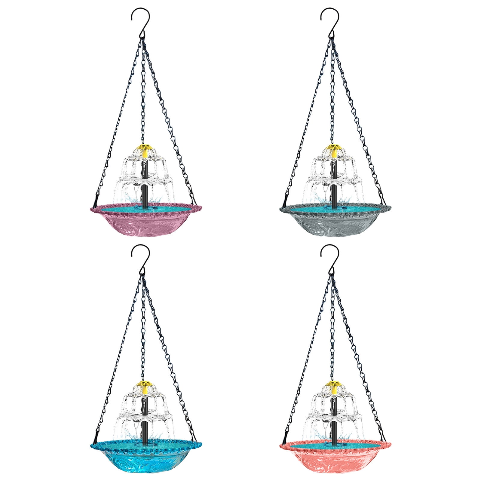 Hanging Bird Bath for Outdoors, Solar Powered Humming Bird Feeder for Wild Birds, Transparent Bird Feeder for Balcony or Garden