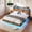 Rustic Brown, variant on Merluxy Queen Floating Bed Frame with LED Lights, Industrial with Charging Station, 2 Levels Storage Headboard / No Box Spring Needed / Grey