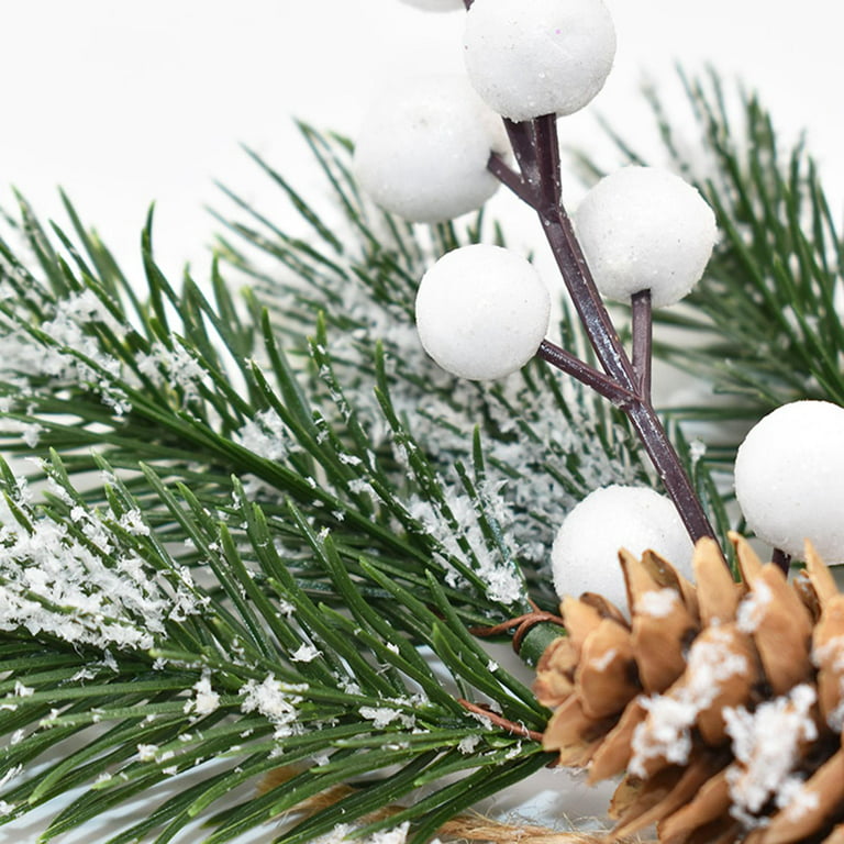 57CM Winter Artificial White Berry Branch Berries Fake Plant Branches for  Wedding Home Office Party Tables Vase Christmas Decor