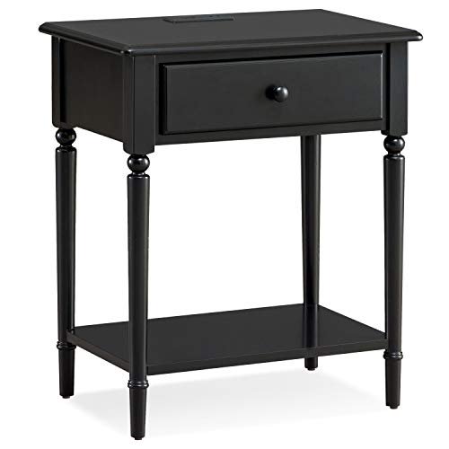 Leick Coastal Notions Table de Nuit avec Port USB, Noir